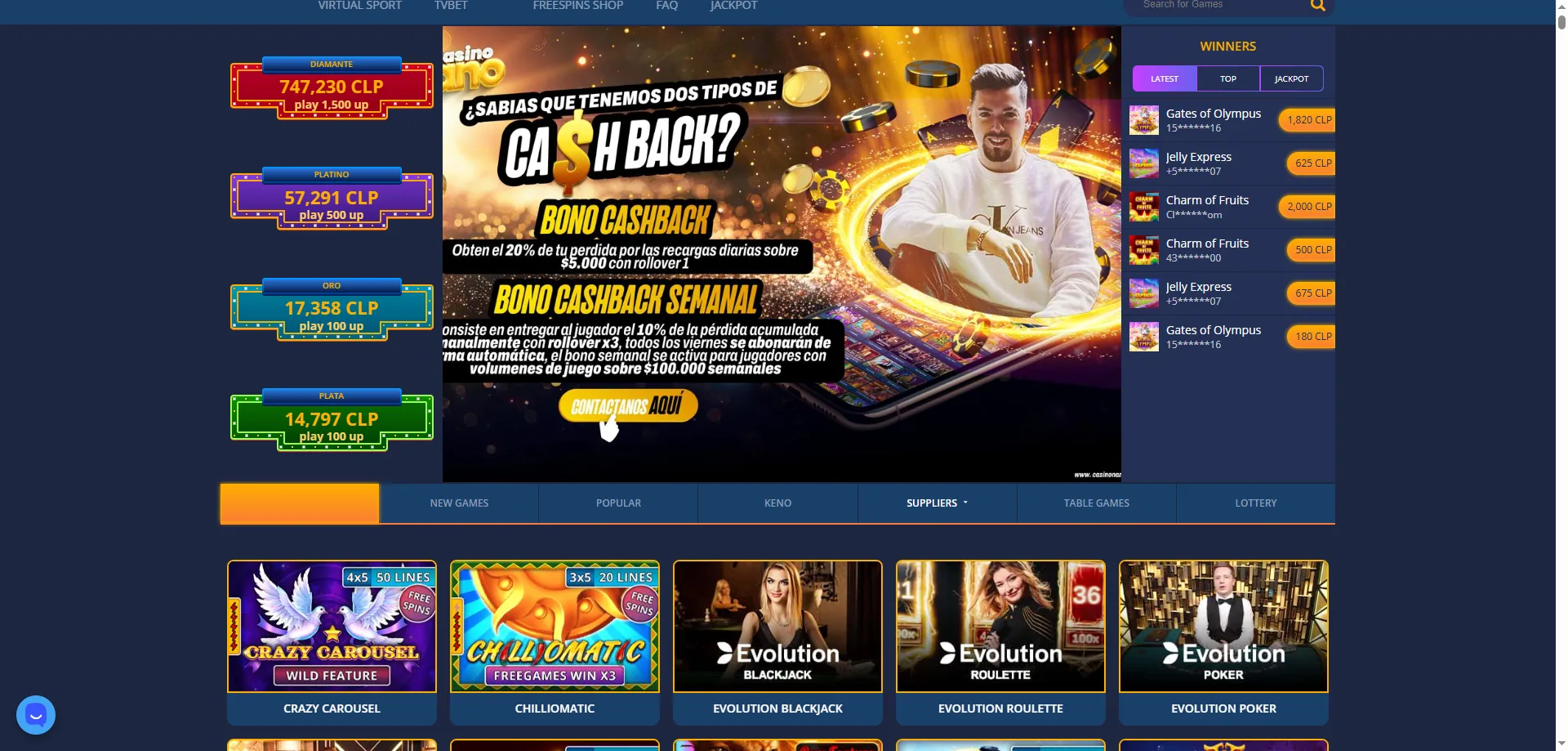 Nano Casino Chile &ndash; interfaz m&oacute;vil r&aacute;pida y cat&aacute;logo de juegos premium